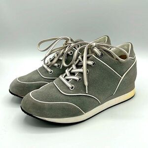 Max Mara Suede Sneakers With Small Wedge In Grey size 37.5 B24A2